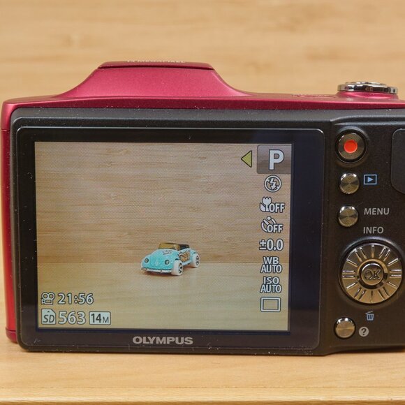 Olympus SZ-12 14 MP 24x Wide Zoom Digital Camera, Red - Picture 7 of 9